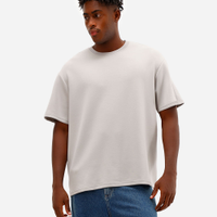 Camiseta masculina manga curta com recorte cinza