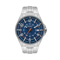 Relógio masculino orient mbss1442dosx analógico-calendário prateado