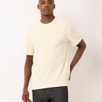 Camiseta masculina de algodão texturizada amarela