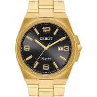 Relógio masculino orient mgss1259p2kx analógico calendário dourado