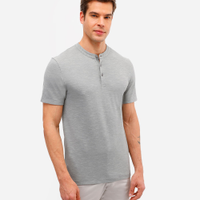 Polo masculina de algodão gola padre texturizada verde