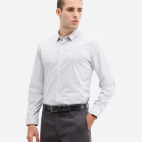 Camisa masculina manga longa listrada azul