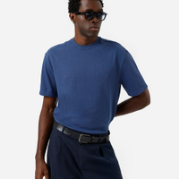 Camiseta relaxed masculina de algodão coolmax azul