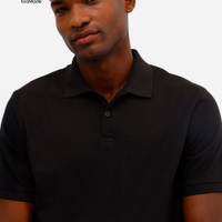 Polo comfort masculina manga curta coolmax preta