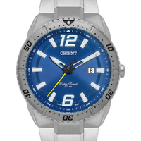 Relógio masculino orient mbss1474d2sx analógico-calendário prateado