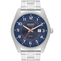 Relógio masculino orient mbss1496d2sx analógico calendário prateado