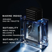 Men's Intense Blue 50ml Eau de Parfum - Woody Marine Fragrance with Long Lasting Fresh Scent, Modern Masculine Aroma for Daily Wear & Special Occasions, Elegant Gift for Him