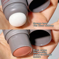 HERORANGE Blush Stick Double-ended Expansive Color Natural Long Lasting Matte Makeup Monochrome Creamy Rouge Blush Stick