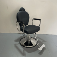 Barber shop hair salon special stainless steel armrest reclining lifting pillow removable barber chair