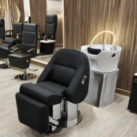Newest Luxury Salon Shampoo Chair Adjustable Height Metal Shampoo Chair Hair Salon Shampoo Basin Head Spa Chair