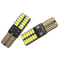 100pcs 12V Canbus T10 W5W 194 501 Car LED Interior Instrument Lights Bulb for Car Auto 24SMD Clearance Lamps White