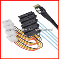 PCIE SAS 4.0 38pin SFF-8654 4i 38pin Host to 4X SFF-8482 with 4P Power Cable-A63M