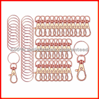 120pcs Keyring Hook Clip DIY Keychain Split Rings Keyfob Key Rings Key Chain Key Pendant Ring Stainless Steel Ring-ABAM