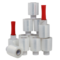 US Stock 12pcs Polyethylene 4in*800ft Stretch Wrap, Clear, Includes Two Red Handles