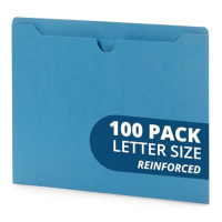 100 File Jackets Reinforced Straight Cut Tab Designed for Use in Standard Hanging Files Letter Size 100 Pack