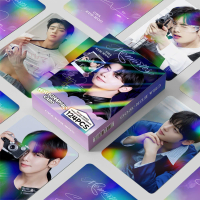 124PCS Cha Eun-woo Holographic Photo Cards - Double-Sided Korean Star LOMO Collectible Cards Stickers Set