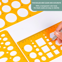 Template Measuring Ruler Circular Oval Ruler 1mm-51mm Durable Home Drawing Design Furniture Architect Template Drafting Ruler