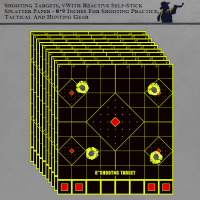 10Pcs 8In*9In "Square Grid" Adhesive Target Paper with Red Aiming Crosshairs, Self-Adhesive Target Stickers for Shooting Practice, Fluorescent Color Labels (Can Be Used for Real Gun Practice and Airgun Practice)