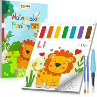Water Coloring Books for Kids, A-Z Animal Paint Set with Brushes, Mess-Free Art Activity Ages 4-8, Christmas Craft Toy