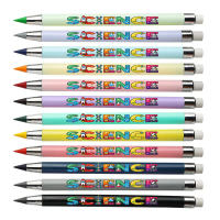 12 pack scientific experiment text pattern eternal pencil macaron color not easy to break pencil student sketch color pencil