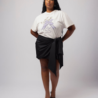 Saia curta feminina com laço mindset lo de lui plus size preta