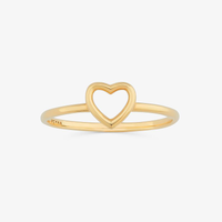 Anel Coração em Ouro Amarelo 18k