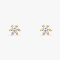 Brinco Solitário com 10 Pontos de Diamantes em Ouro Amarelo 18k