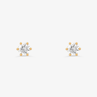 Brinco Solitário com 60 Pontos de Diamantes em Ouro Amarelo 18k