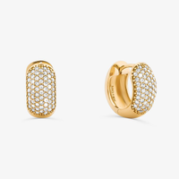 Brinco Argola com Diamante em Ouro Amarelo 18k