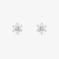 Brinco Solitário com 60 Pontos de Diamantes em Ouro Branco 18k