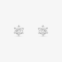 Brinco Solitário com 20 Pontos de Diamantes em Ouro Branco 18k