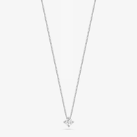 Colar Solitário com 19 Pontos de Diamantes em Ouro Branco 18k