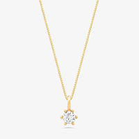 Pingente Solitário com 15 Pontos de Diamantes em Ouro Amarelo 18k