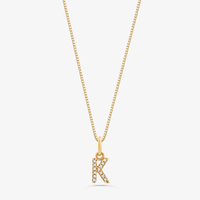 Pingente Letra K com Diamante em Ouro Amarelo 18k