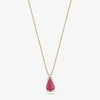 Pingente em Gota com Rubi e Diamante em Ouro Amarelo 18k