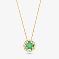 Pingente com Esmeralda e Diamantes em Ouro Amarelo 18k