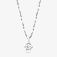 Pingente Solitário com 20 Pontos de Diamantes em Ouro Branco 18k