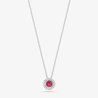Pingente com Rubi e Diamantes em Ouro Branco 18k
