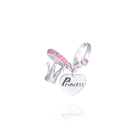 Charm Princess Cravejado em Prata 925