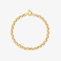 Pulseira Malha Elo Portugues em Ouro Amarelo 18k - 19 cm