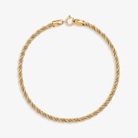 Pulseira Malha Laser Torcida em Ouro Amarelo e Ouro Branco 18k - 18 cm