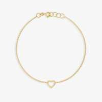 Pulseira Coração em Ouro Amarelo 18k - 18 cm