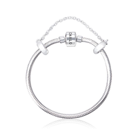 Pulseira Maleável Em Prata 925 Com Fecho Tradicional - 14 cm
