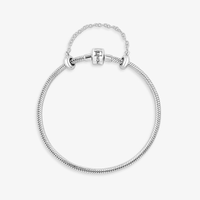 Pulseira Maleável Em Prata 925 Com Fecho Tradicional - 19,5 cm
