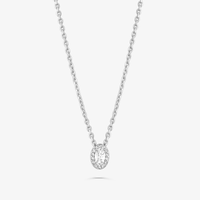Colar Pedra Oval Cravejado em Prata 925