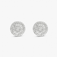 Brinco Stud com Diamantes em Ouro Branco 18k - 12 mm