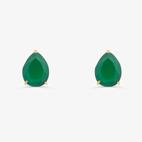 Brinco Com Quartzo Verde em Ouro Amarelo 18k
