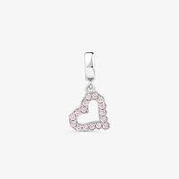 Charm Coração Cravejado em Prata 925