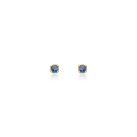 Brinco Infantil com Safira Azul em Ouro Amarelo 18k
