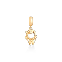 Charm Menina em Prata 925 com Banho de Ouro Amarelo 18k